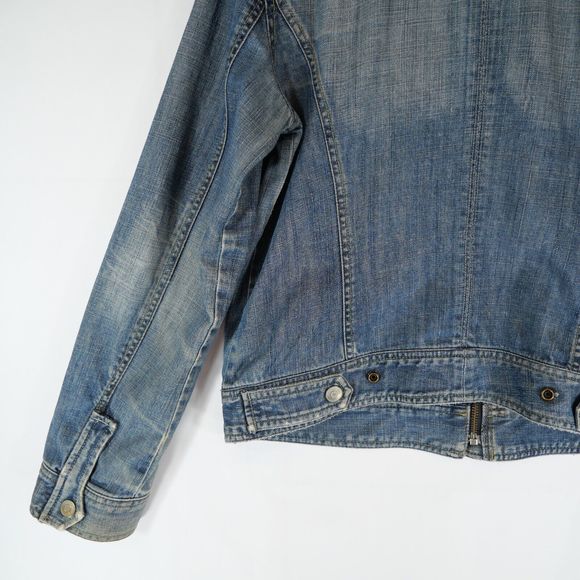 Calvin Klein Jeans Women's Collarless Denim Jacket Biker Trucker Style Size M - Picture 8 of 13